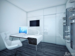 简约风格一居室简洁白色经济型工作区书桌图片