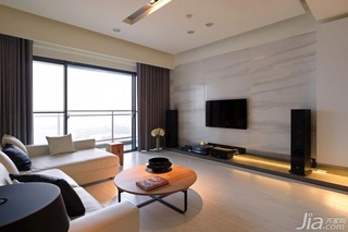 简约风格一居室温馨暖色调经济型客厅电视背景墙沙发图片