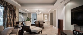 美式风格三居室富裕型客厅灯具效果图