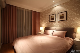 简约风格二居室暖色调富裕型90平米卧室设计图