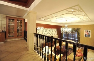 欧式风格别墅大气白色豪华型140平米以上客厅过道沙发图片