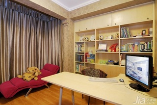 简欧风格二居室简洁暖色调15-20万书房沙发图片