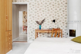 北欧风格三居室5-10万120平米卧室床图片