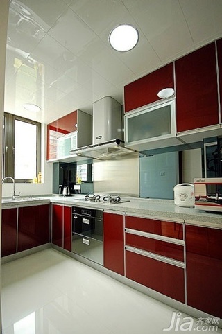 混搭风格三居室富裕型110平米厨房橱柜设计图