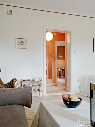 田园风格公寓白色40平米客厅茶几效果图