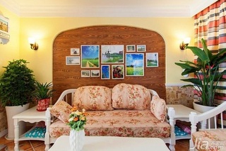 田园风格二居室经济型80平米客厅沙发背景墙沙发图片