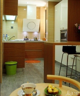 简约风格一居室富裕型70平米厨房吧台橱柜婚房家装图片