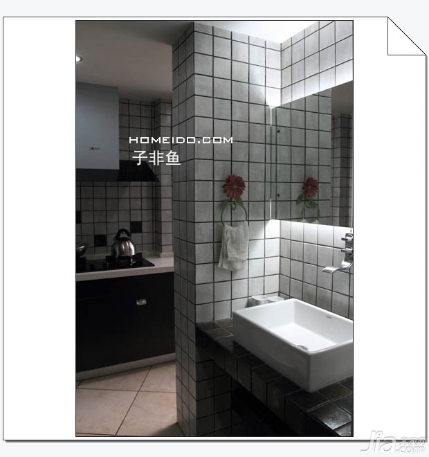 子非鱼,小户型装修,60平米装修,经济型装修,欧式风格,卫生间,洗手台,浴室柜