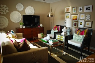 混搭风格公寓经济型110平米客厅电视背景墙沙发海外家居
