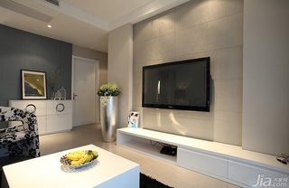 简约风格二居室简洁经济型客厅背景墙电视柜图片