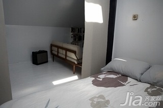 简约风格复式舒适白色经济型60平米卧室床海外家居