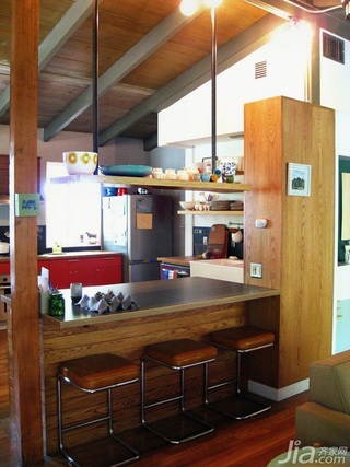 简约风格二居室原木色经济型120平米厨房橱柜海外家居