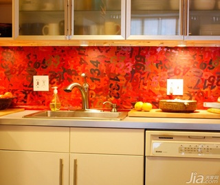 混搭风格公寓富裕型110平米厨房橱柜设计图
