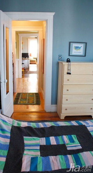 公寓蓝色经济型120平米卧室床海外家居