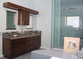 简约风格四房简洁富裕型卫生间背景墙洗手台海外家居