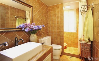 美式乡村风格三居室富裕型120平米卫生间洗手台图片