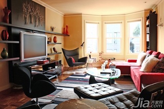 新古典风格三居室简洁富裕型客厅电视背景墙沙发海外家居