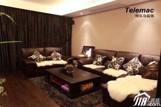 二居室时尚褐色富裕型140平米以上客厅沙发效果图