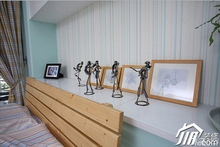 三米设计简约风格复式富裕型卧室卧室背景墙设计图