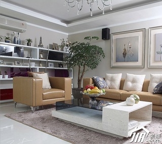 三米设计简约风格公寓富裕型客厅沙发效果图