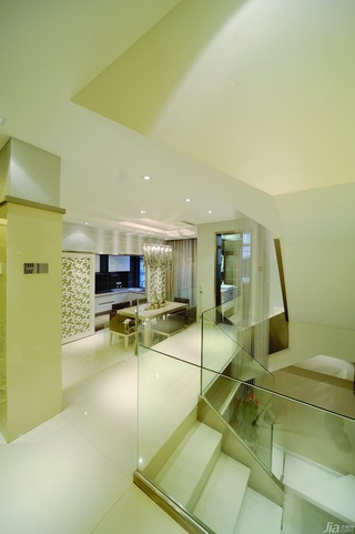 简约风格别墅冷色调豪华型140平米以上客厅过道装修效果图