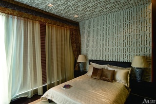 中式风格复式原木色豪华型140平米以上卧室床效果图