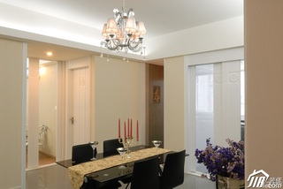 欧式风格二居室古典白色富裕型餐厅灯具效果图