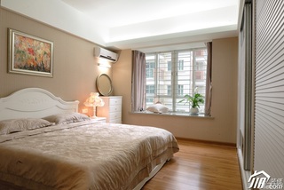 欧式风格二居室古典白色富裕型卧室卧室背景墙床图片