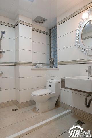 欧式风格二居室古典白色富裕型卫生间背景墙洗手台效果图