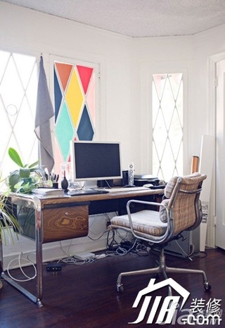 混搭风格二居室富裕型60平米书房书桌效果图