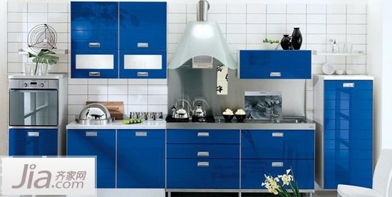 我是蓝色控 8款蓝色厨房装修效果图