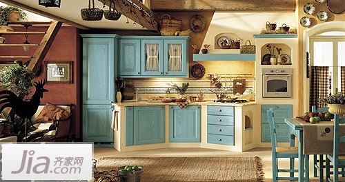 我是蓝色控 8款蓝色厨房装修效果图