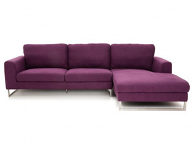 清爽简洁舒适大方 高贵紫红转角沙发