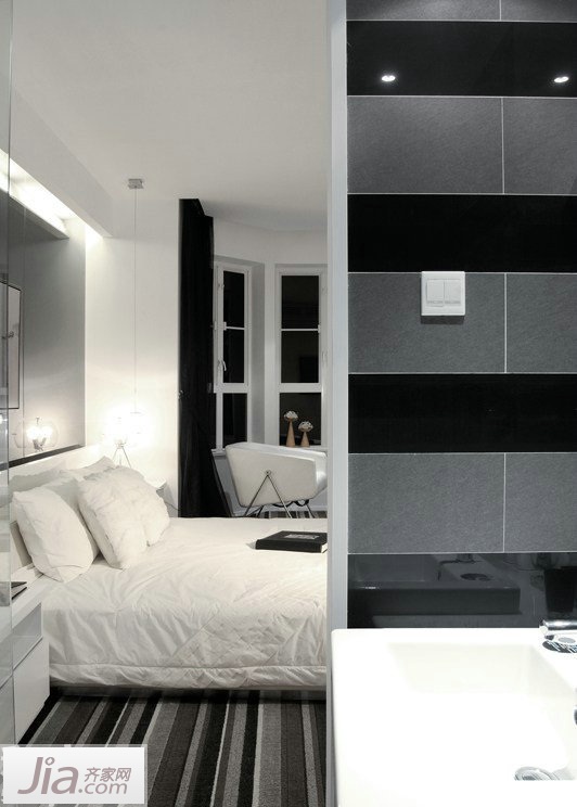 140平简约风格新房装修 经典黑白灰中的平淡华丽