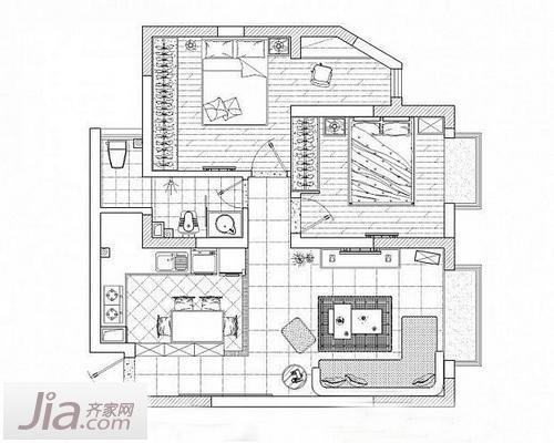 田园混搭地中海 6万搞定70平小两室