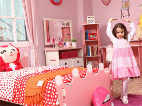 梦幻粉色儿童房 爱丽丝1.2m儿童床