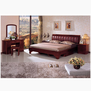 现代简约 红橡木1.8米双人床