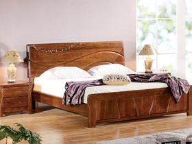 实木床1.8米双人床 现代简约 胡桃木