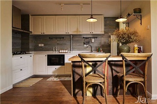 美式风格公寓温馨暖色调厨房装修