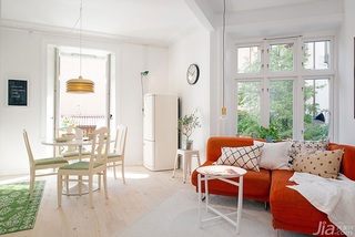 田园风格小户型小清新橙色沙发效果图