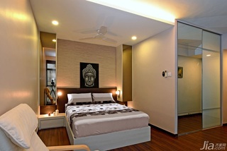 现代简约风格富裕型120平米卧室床图片