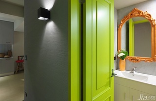 简约风格一室一厅时尚绿色设计图