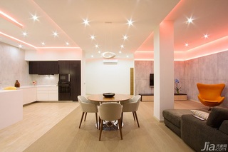 简约风格温馨红色120平米客厅灯光效果图