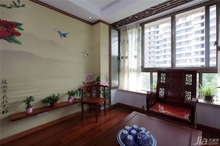 中式风格一室一厅稳重效果图