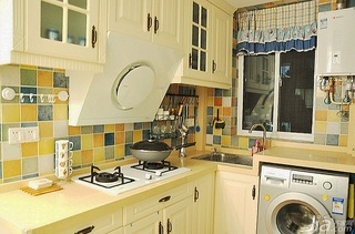 地中海风格小户型小清新蓝色50平米厨房装潢