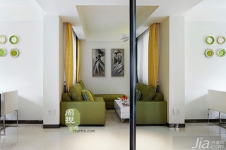 简约风格两室一厅时尚黄色15-20万过道装修图片