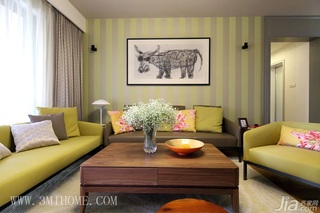 三米设计混搭风格小清新富裕型客厅沙发背景墙沙发图片