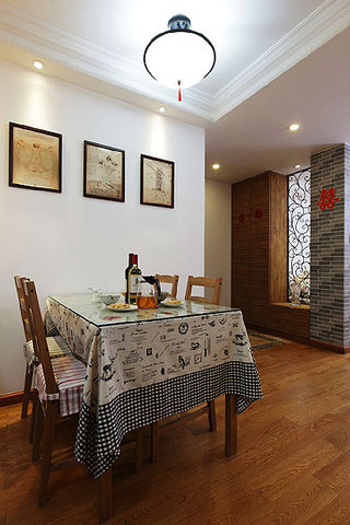 简约风格二居室小清新原木色90平米餐厅装修