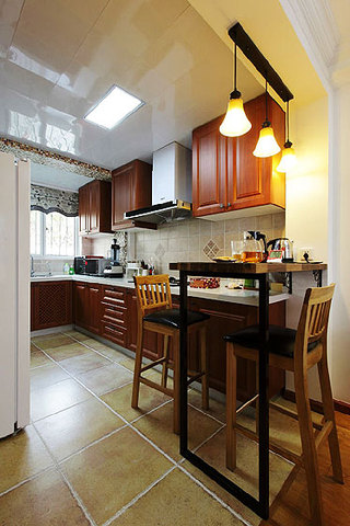简约风格二居室小清新原木色90平米厨房装潢