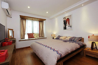 简约风格二居室小清新原木色90平米卧室设计